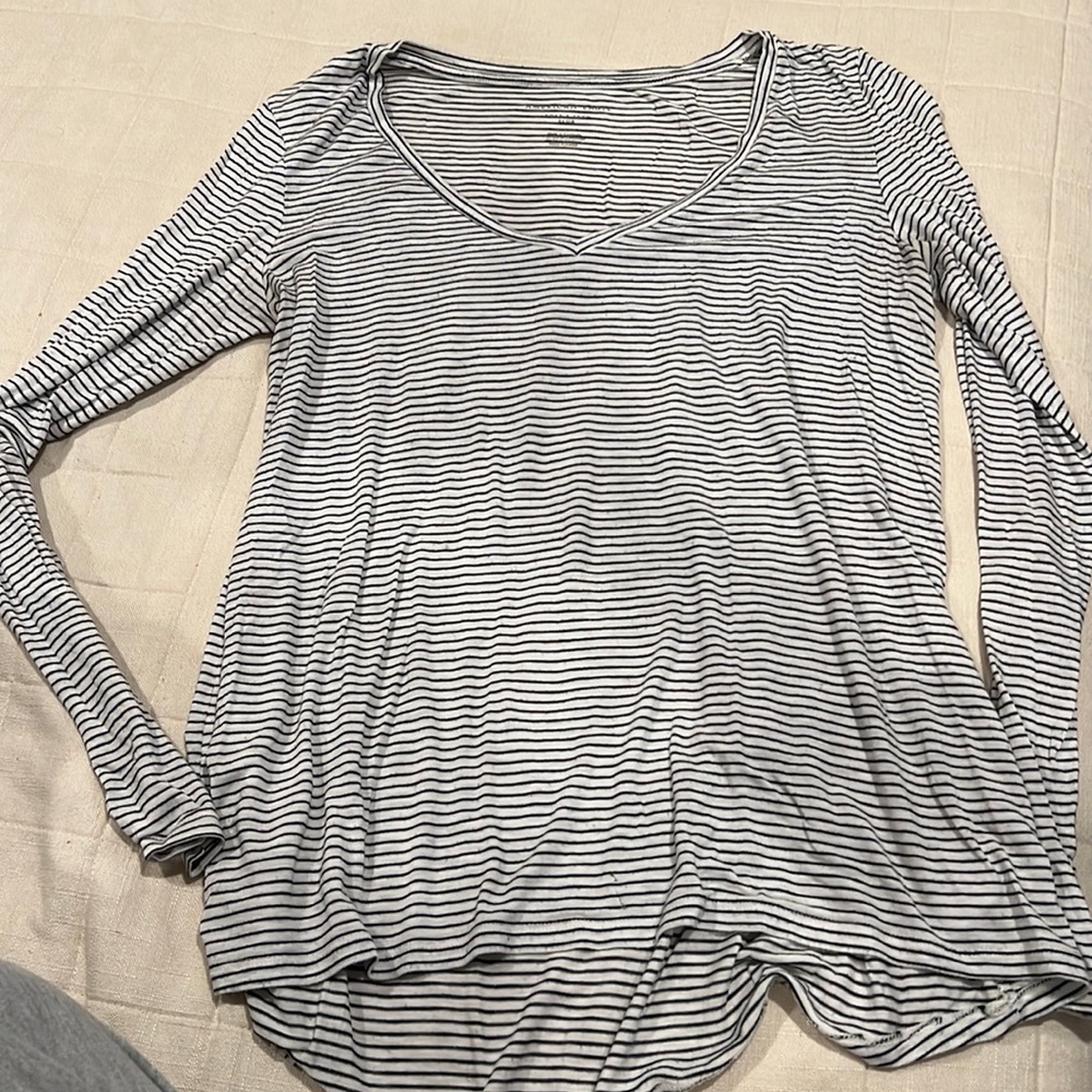 American Eagle striped long sleeve slub, super soft, size M